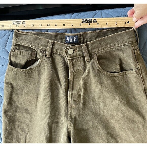 VINTAGE‎ Gap Jeans Womens 10 Green Mom High Rise Western Classic Fit USA 90s - Picture 9 of 13
